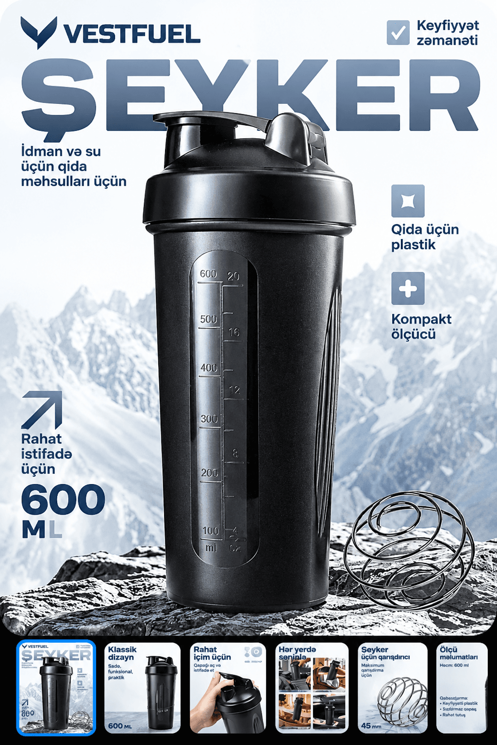 VESTFUEL Shaker 600 ml